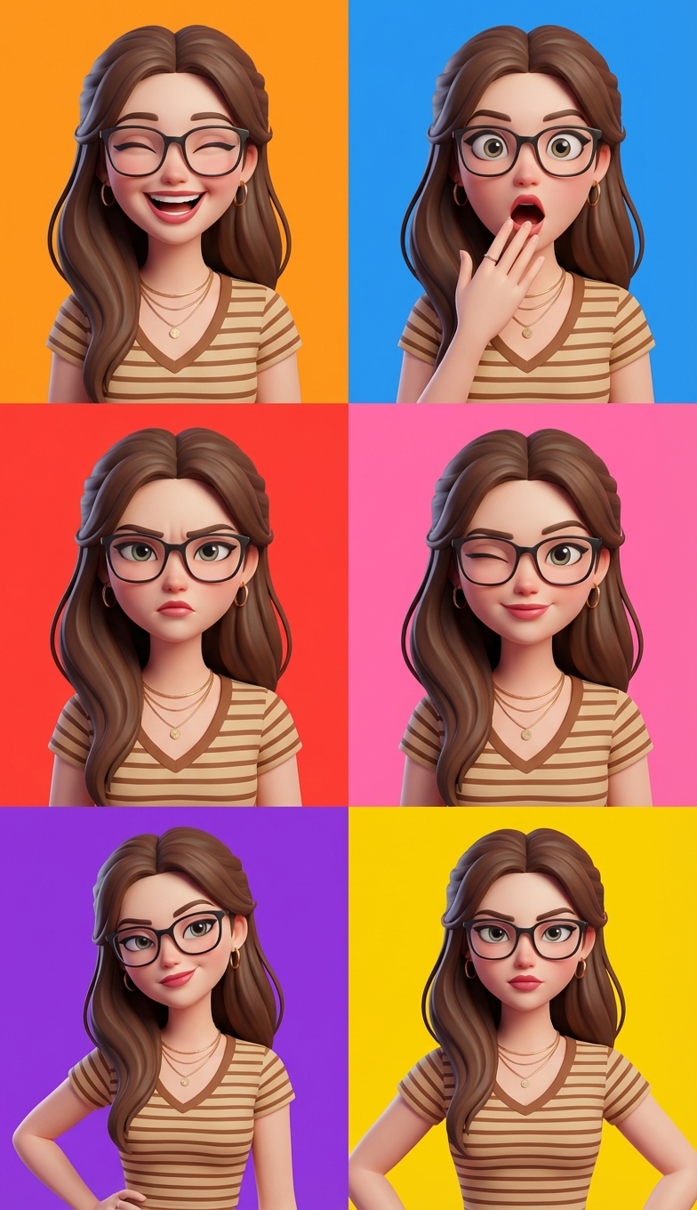 3D Character Collage after