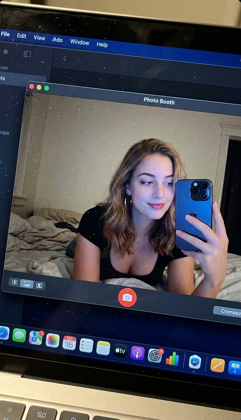 MacBook Screen Selfie after