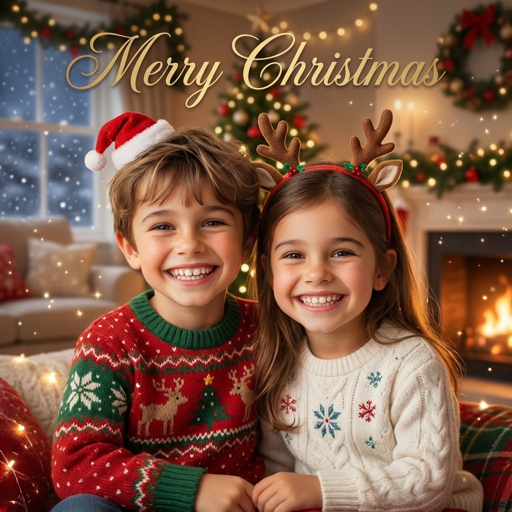 Christmas Greeting Card Makeover after