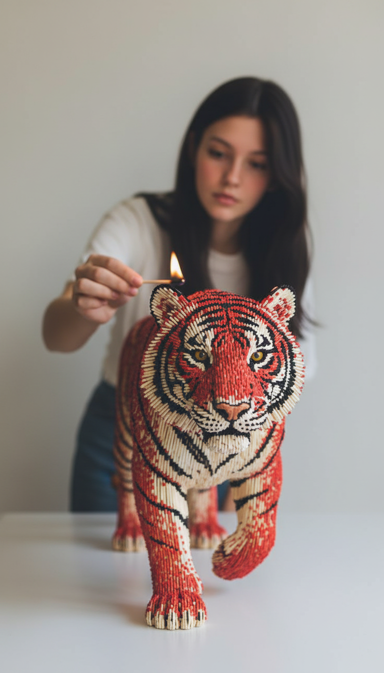 Matchstick Animal Fire End before