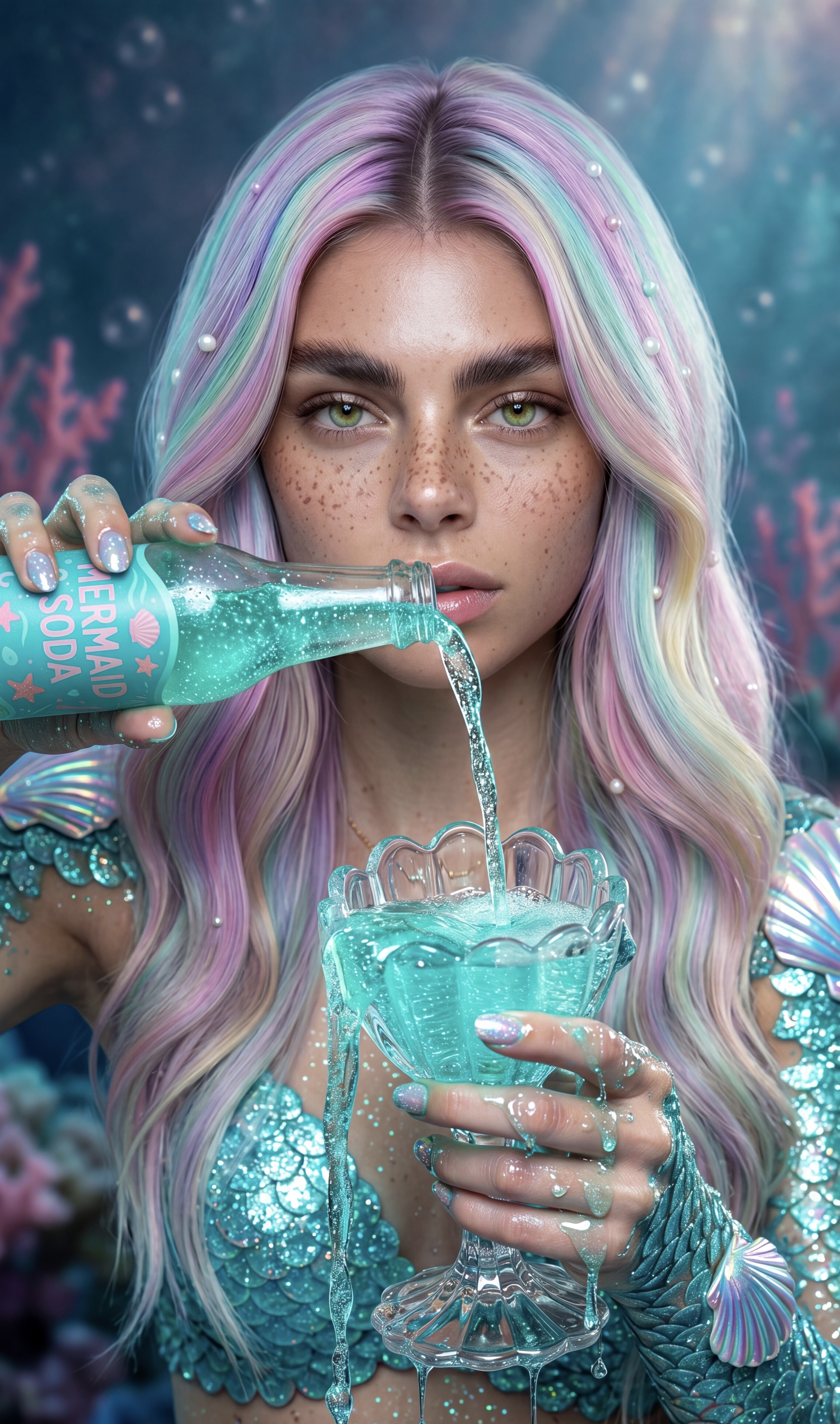 Mermaid soda prompts